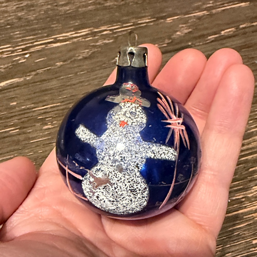 Blue Snowman Ornament
